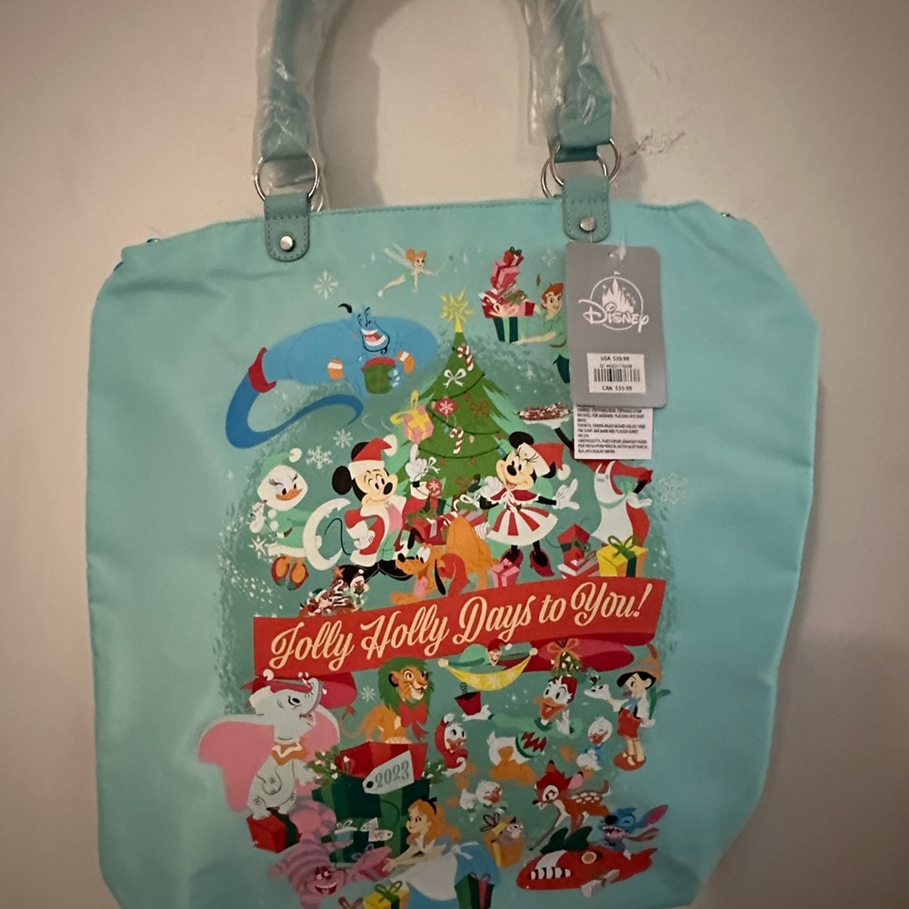 Disney Parks Christmas Tote Bag 2023 Jolly Holly Days Mickey NWT